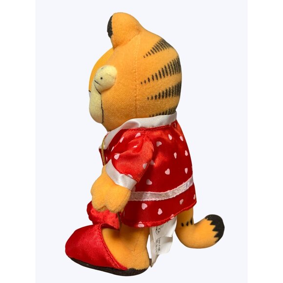 Garfield Plush Doll In Red Heart Pajamas - Picture 3 of 9